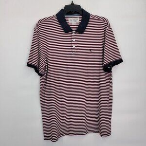 Original Penguin Cotton Henley Collar Stripe Short Sleeve Polo Shirts XL Men